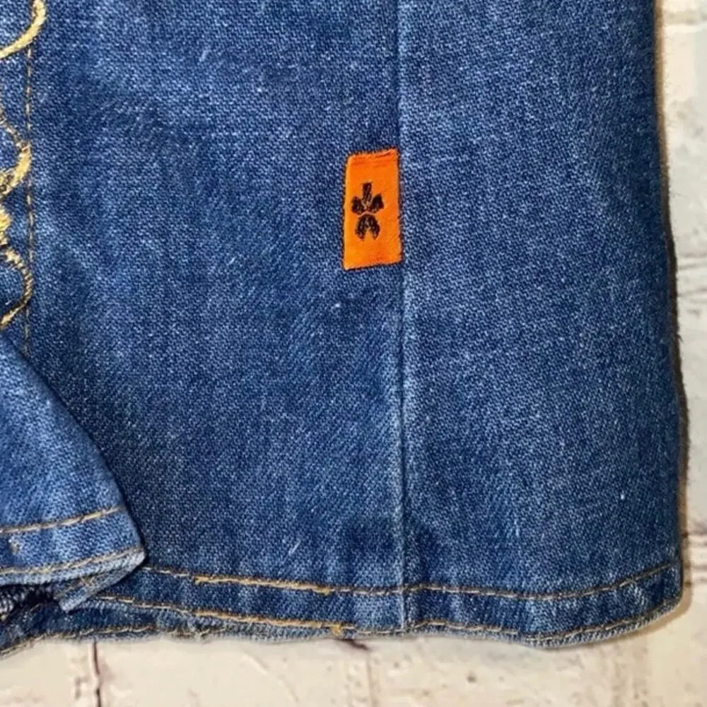 Levi’s Asterisk Vintage Denim Jacket Hand‎ Painted Floral Cropped Boho Medium